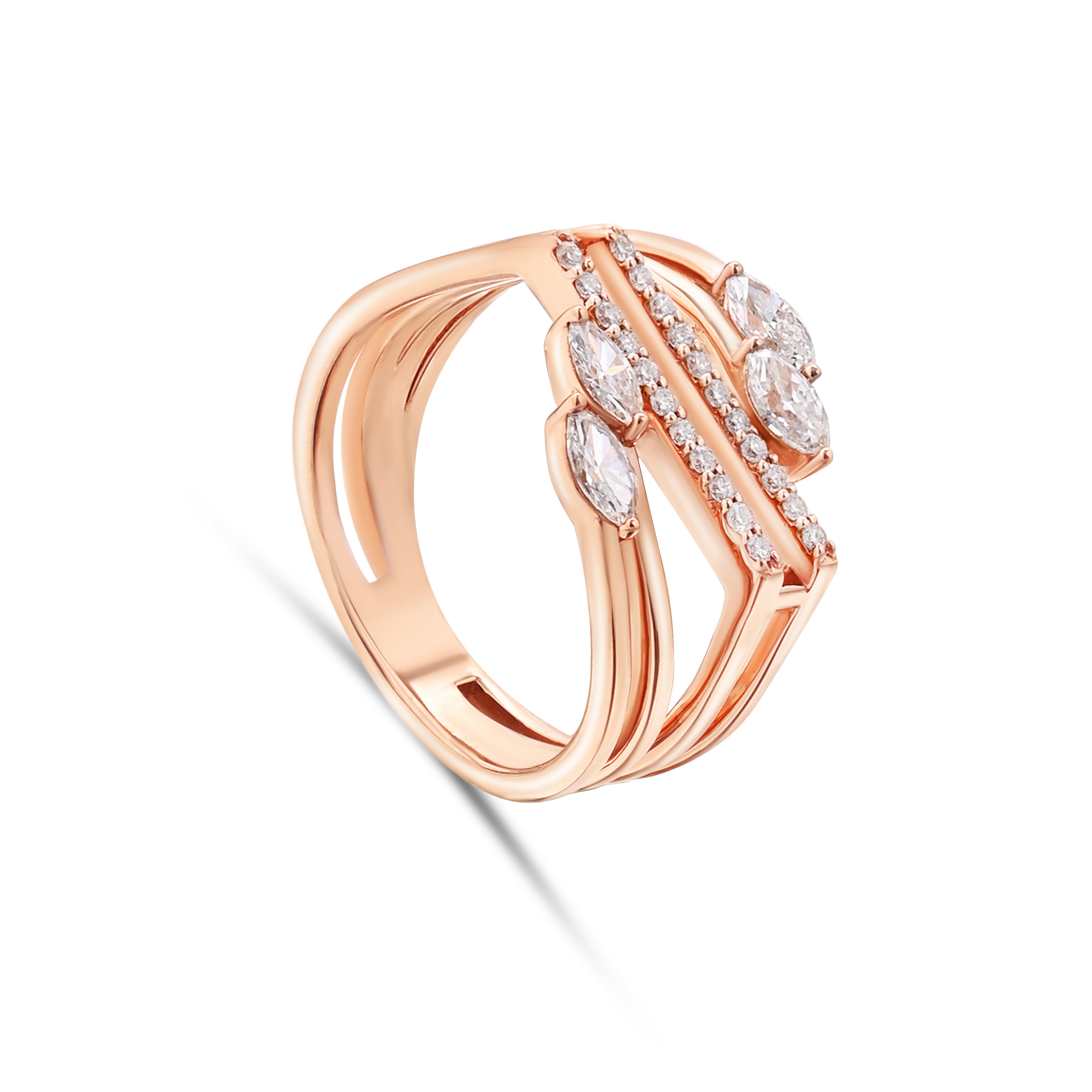 18K Rose Gold Diamond Rings - E-R1093S