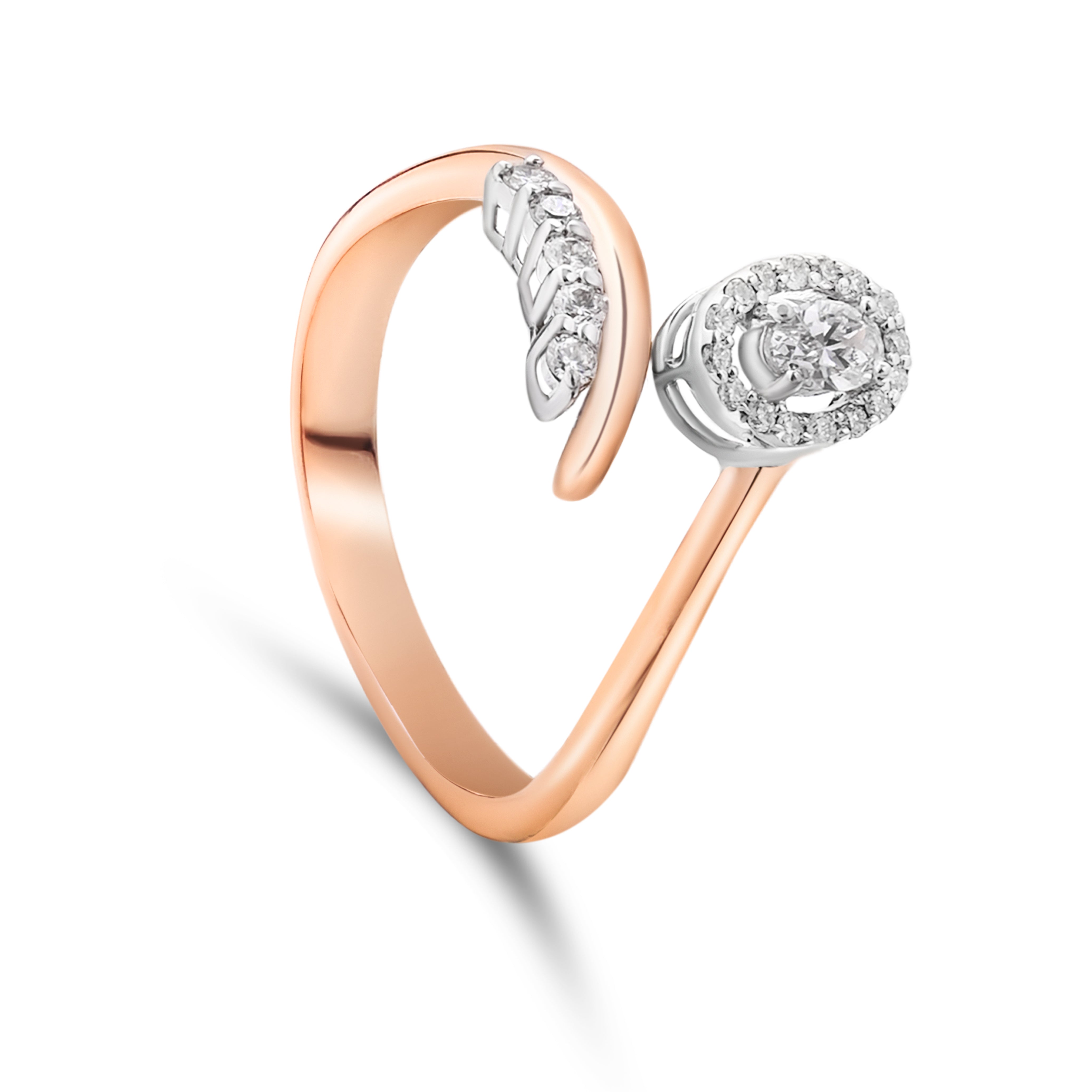 18K Rose Gold Diamond Rings - E-R1115S