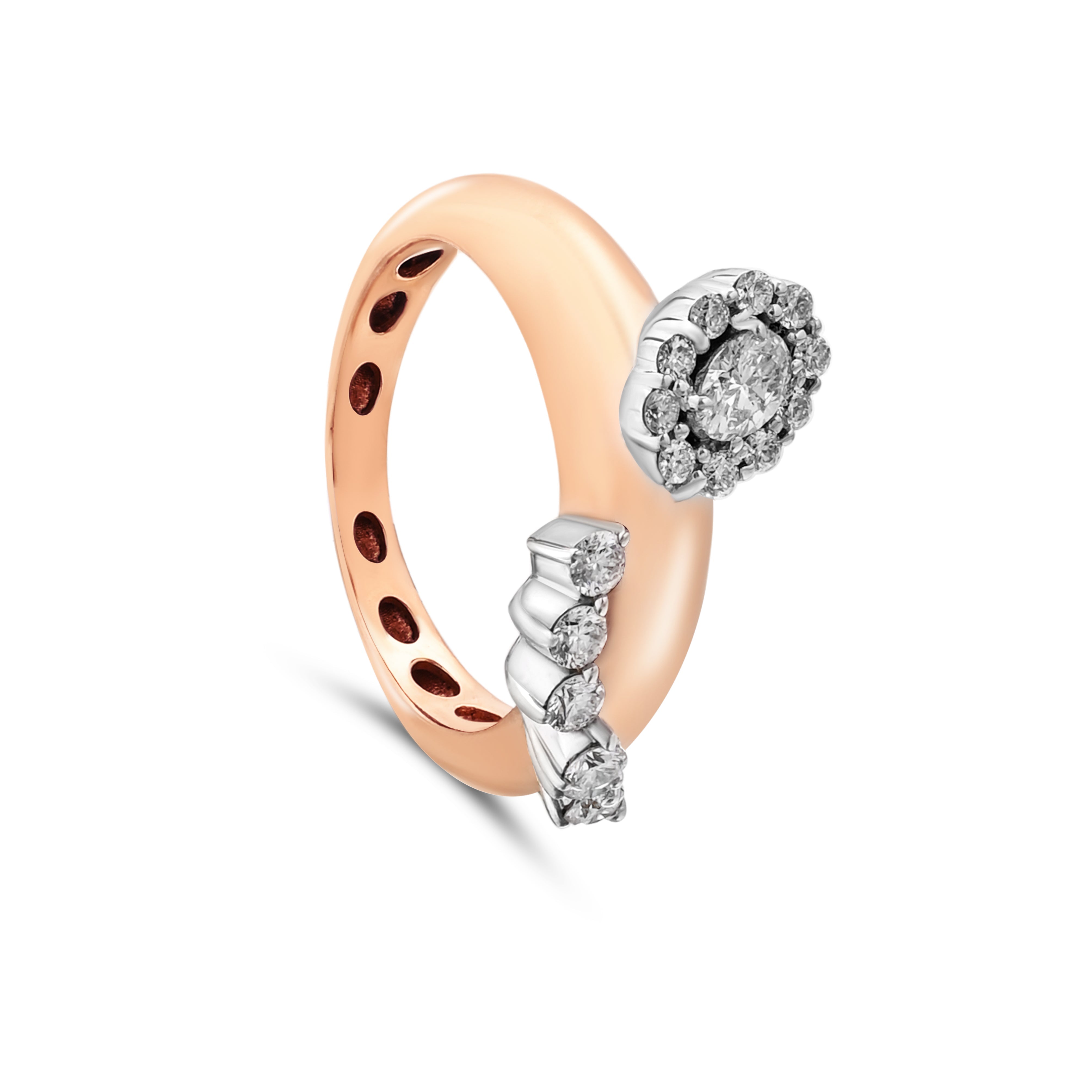 18K Rose Gold Diamond Rings - E-R1122X