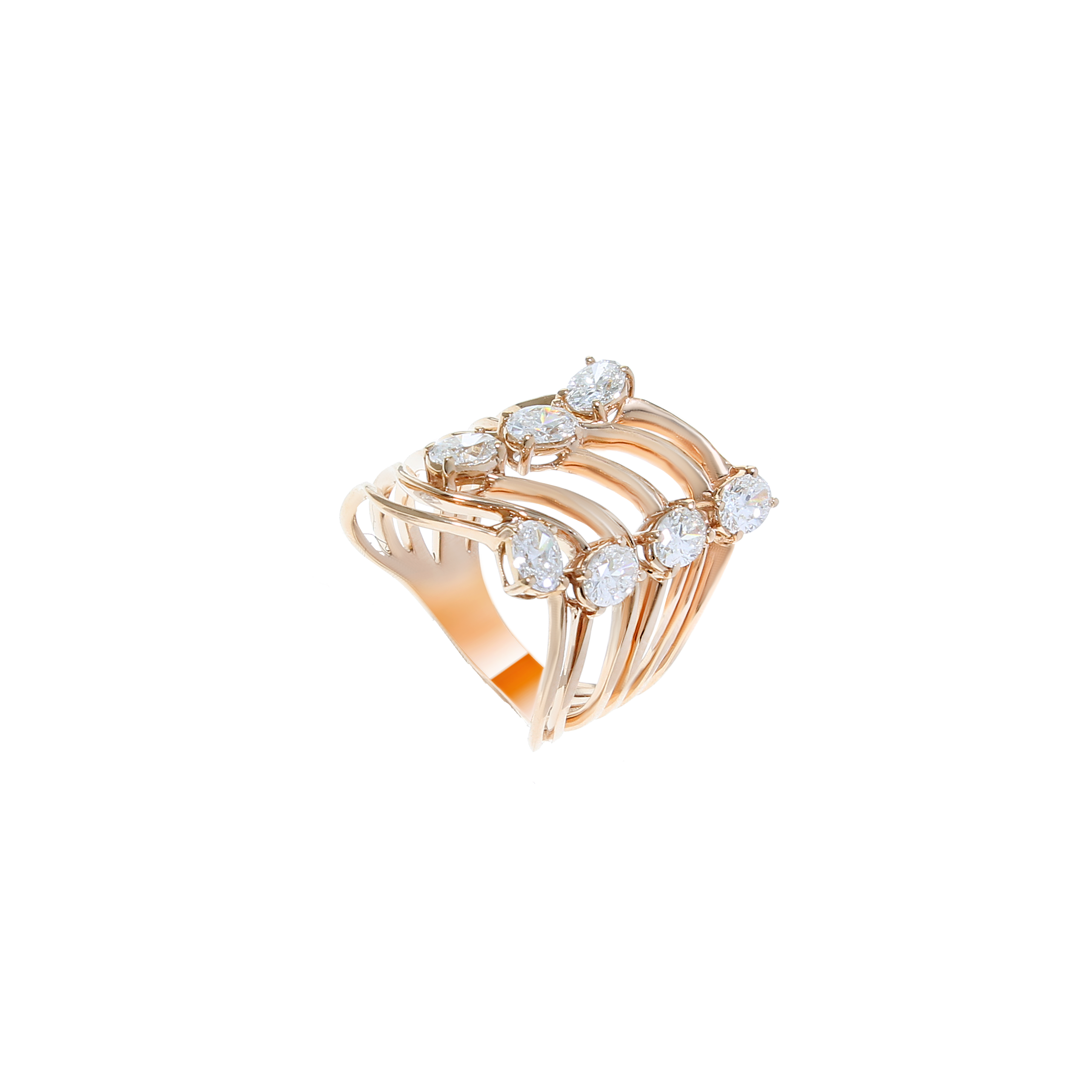 18K Rose gold Diamond Ring-E-R1286XJ