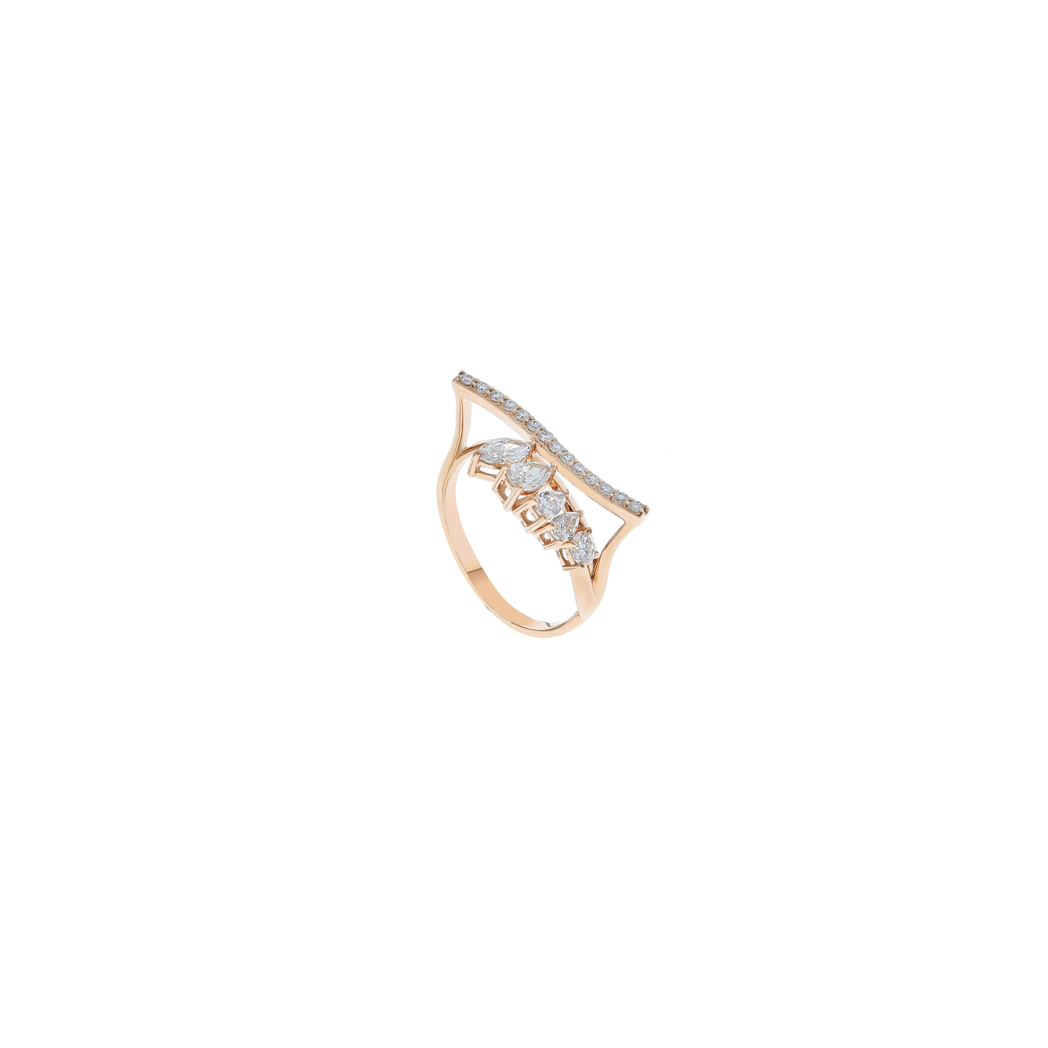 18K Rose gold Diamond Ring -E-R1303X