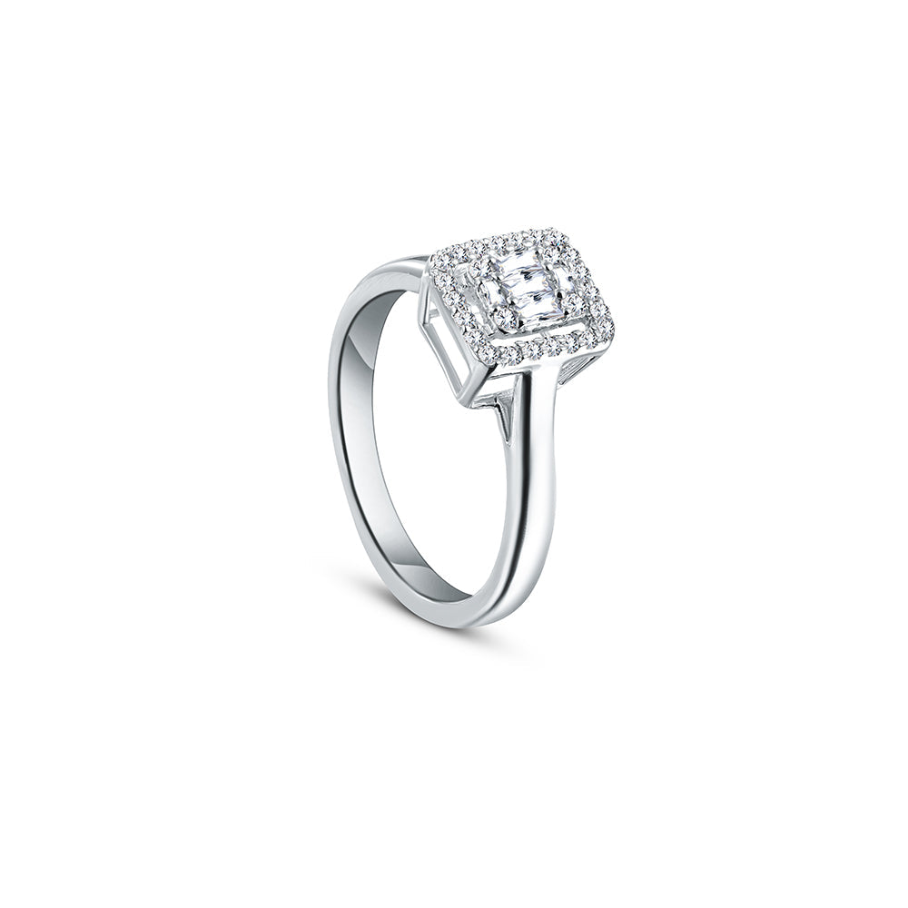 18K White gold Diamond Ring - E-R728SB