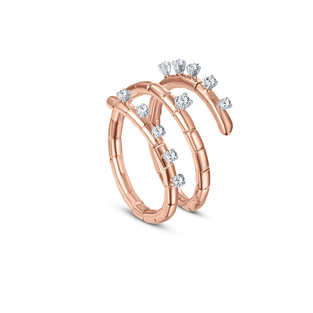 18K Rose gold Diamond Ring - E-R735S