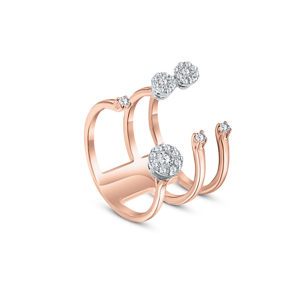 18K Rose gold Diamond Ring - E-R737S