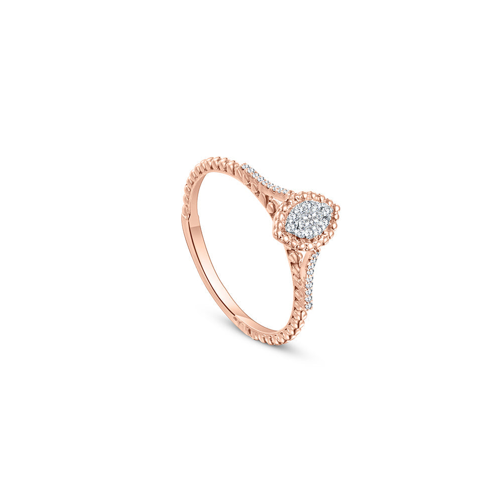 18K Rose gold Diamond Ring - E-R741S