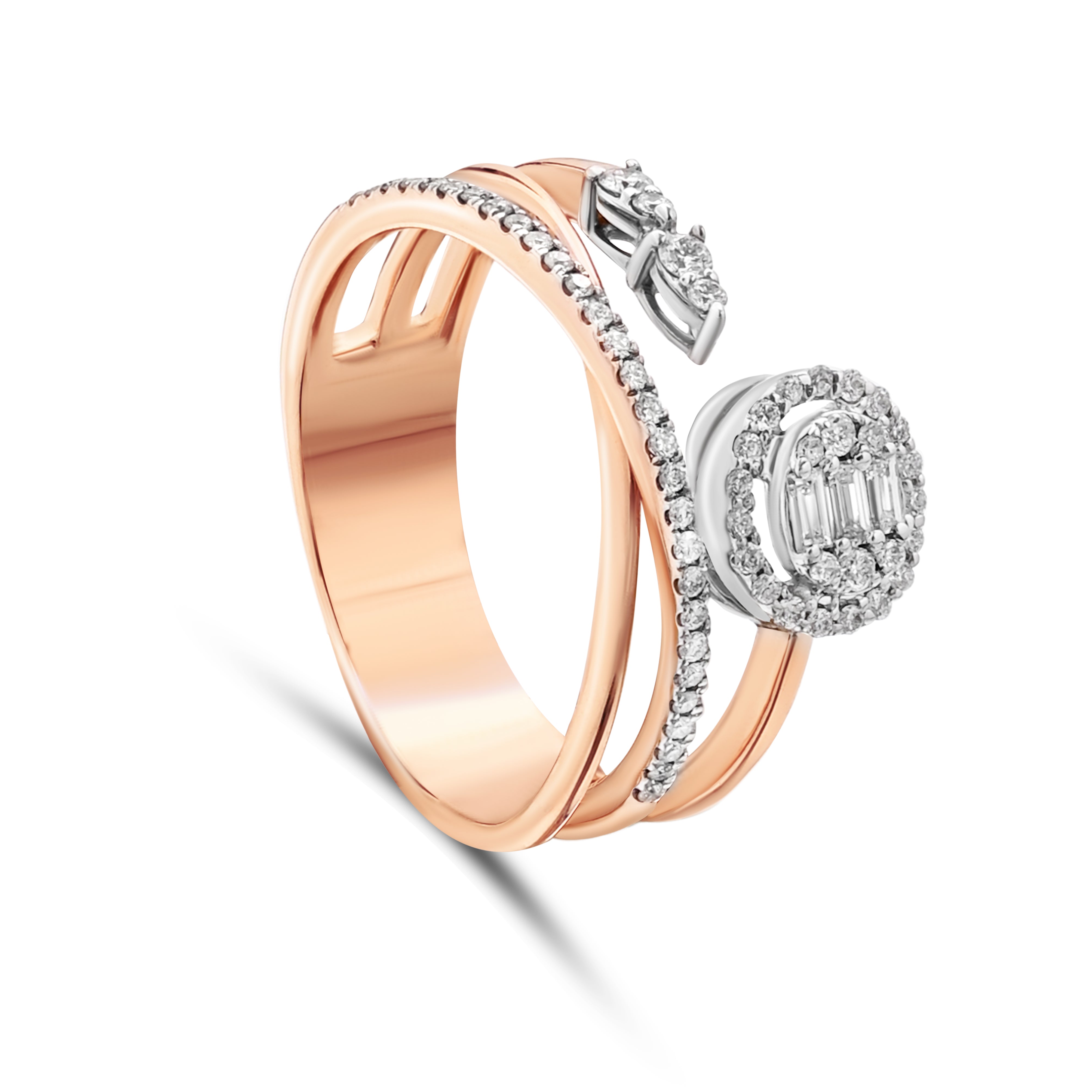 18K Rose Gold Diamond Rings - E-R779S