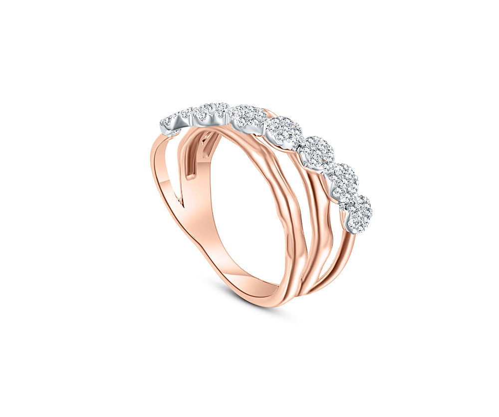 18K Rose gold Diamond Ring - E-R780S