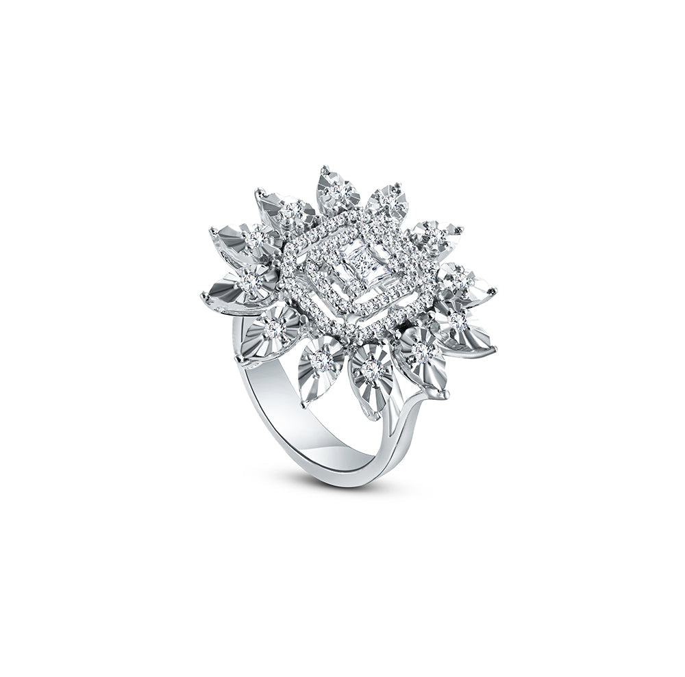 18K White gold Diamond Ring - E-R781SM