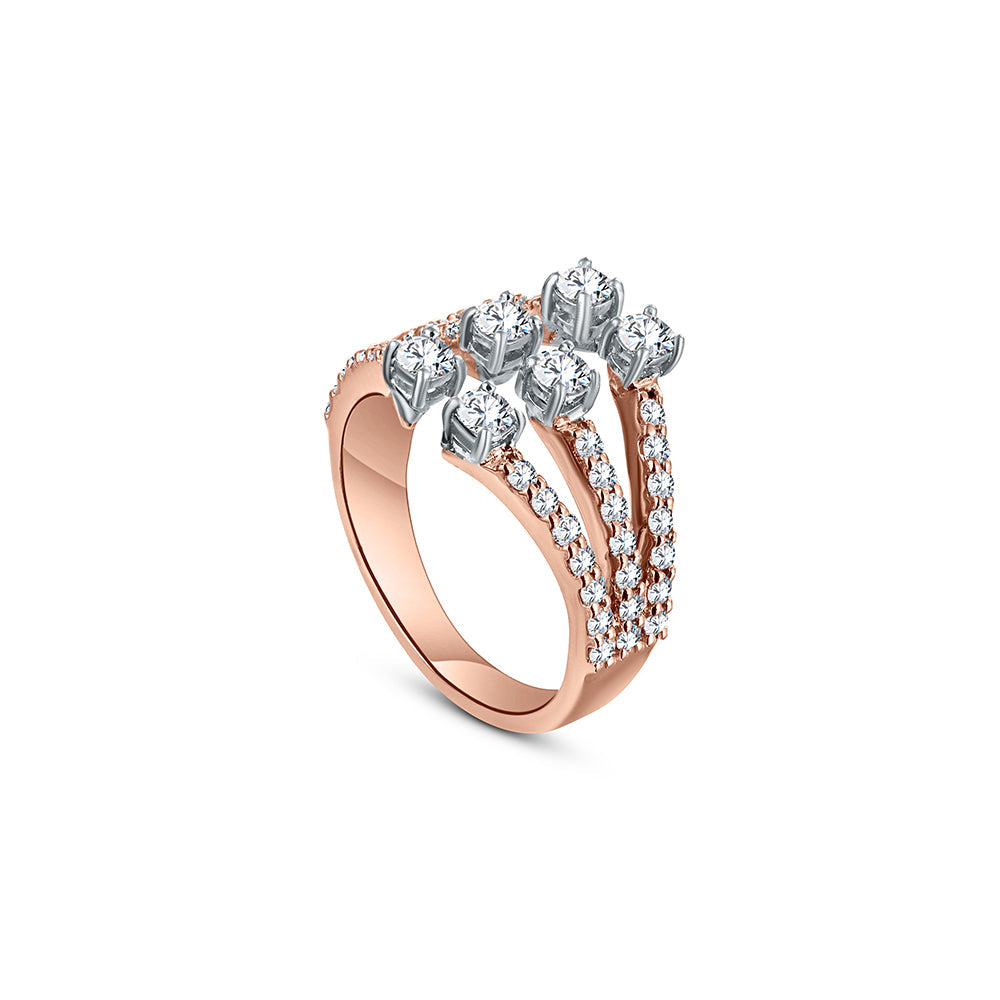 18K Rose gold Diamond Ring - E-R789X