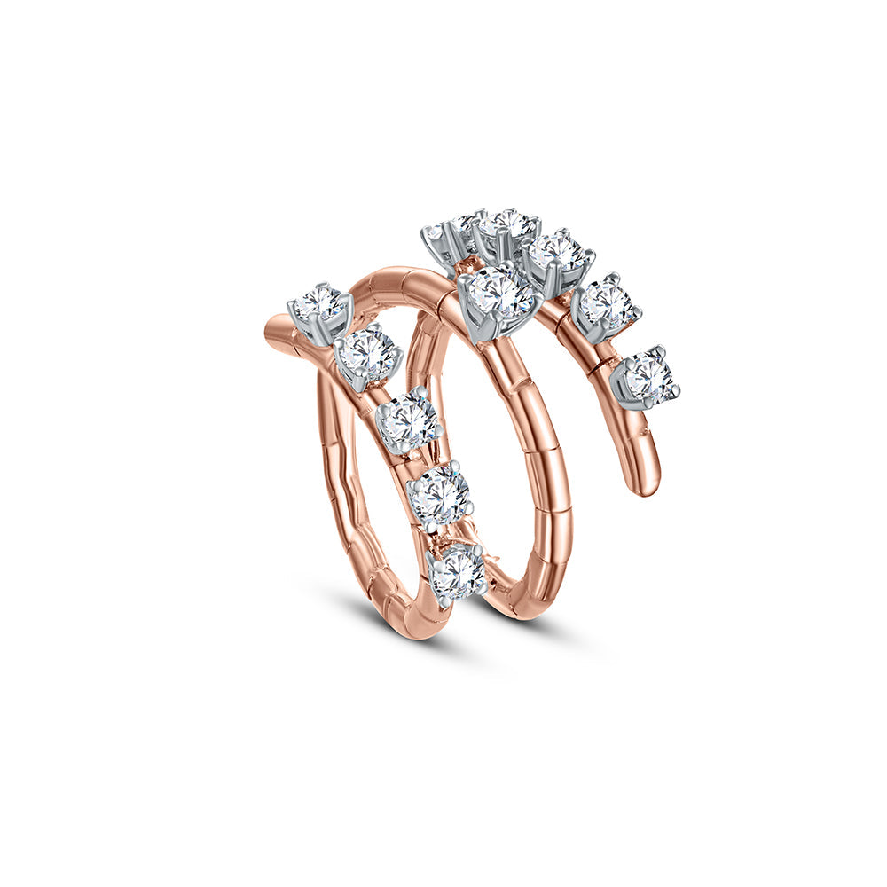 18K Rose gold Diamond Ring - E-R793X