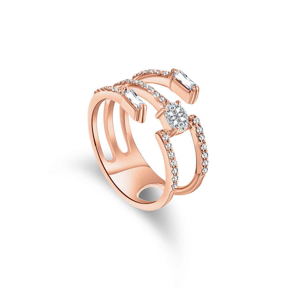 18K Rose gold Diamond Ring - E-R796S