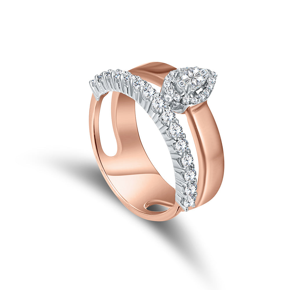 18K Rose gold Diamond Ring - E-R797S