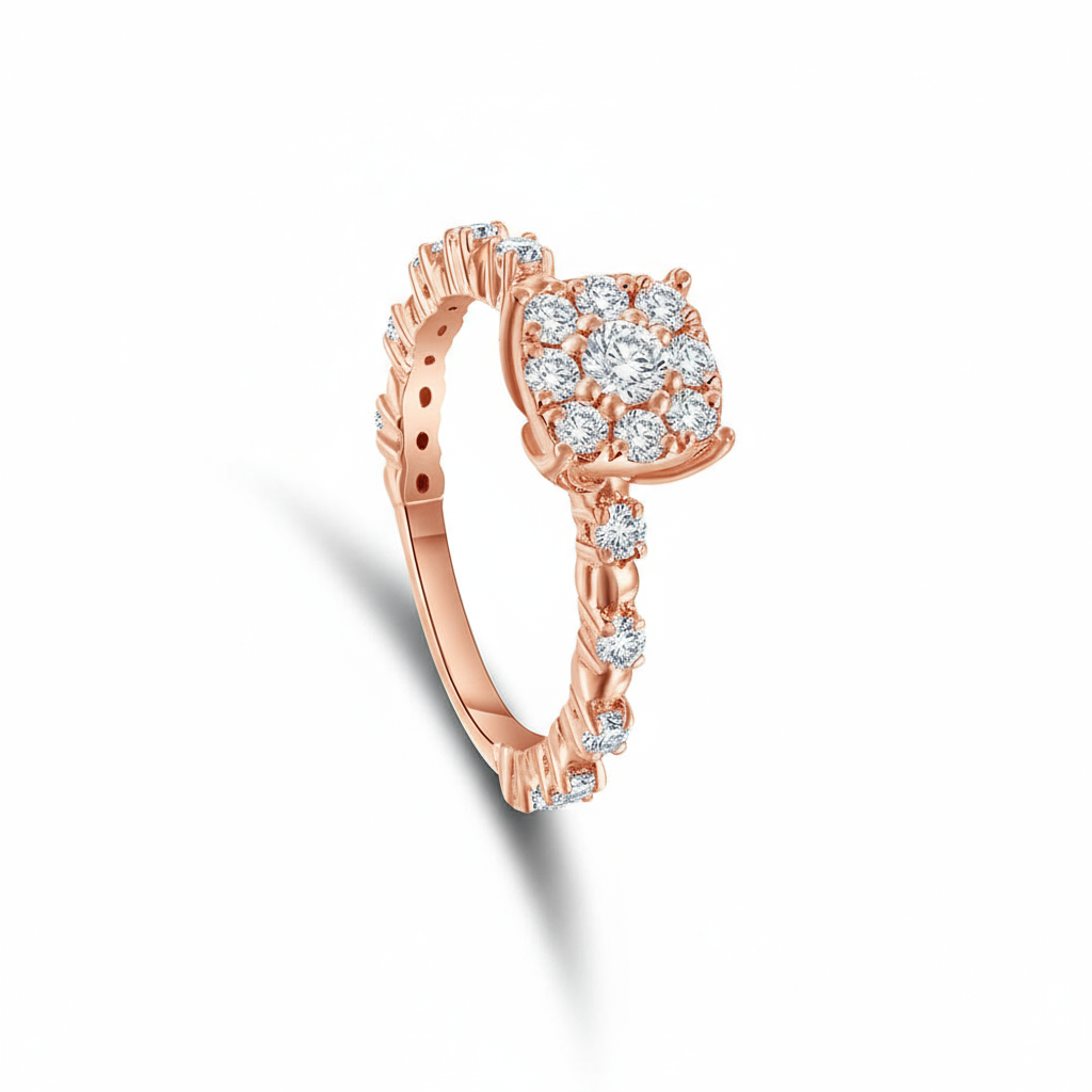 18K Diamond White gold Twins - E-T442SC