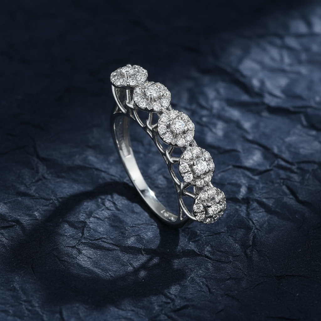 18K Diamond White gold Twins - E-T493SW