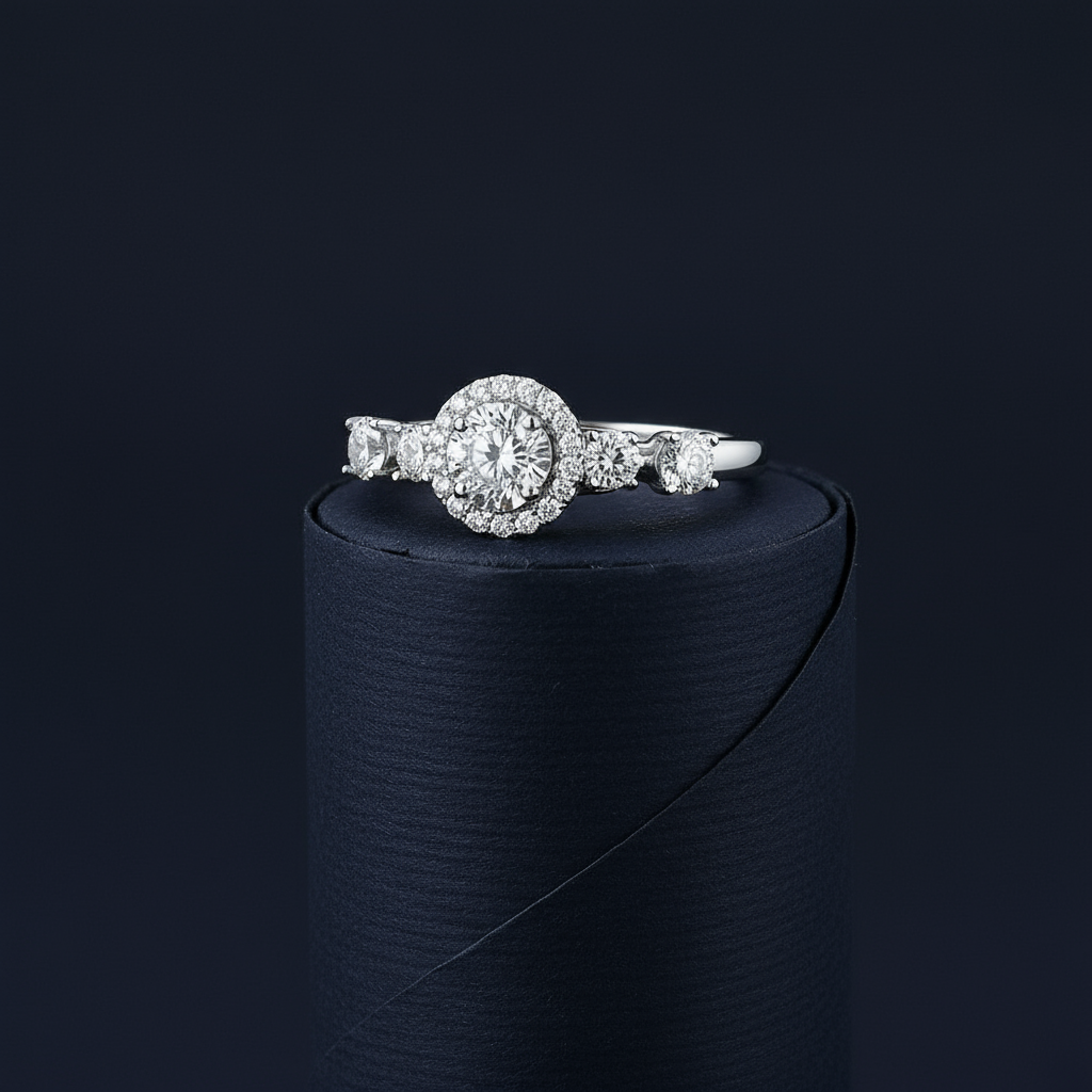 18K Diamond White gold Twins - E-T552S