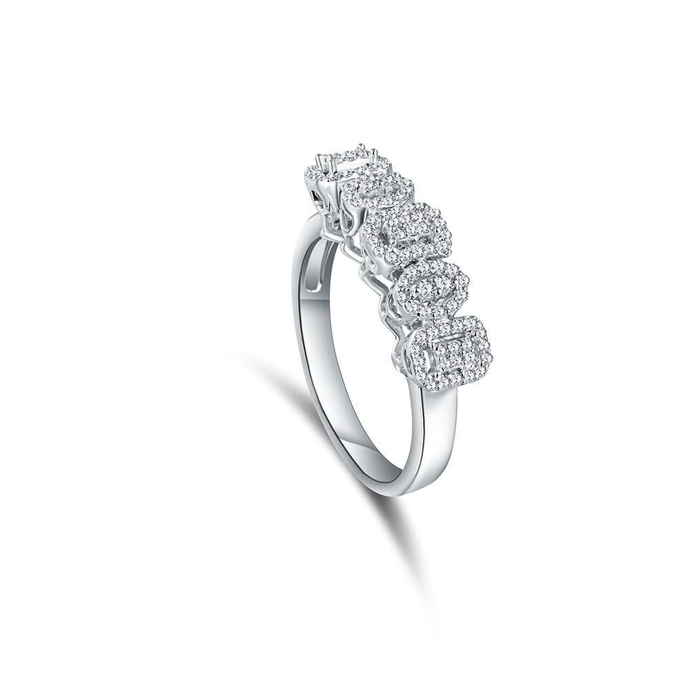 18K Diamond White gold Twins - E-T566SW