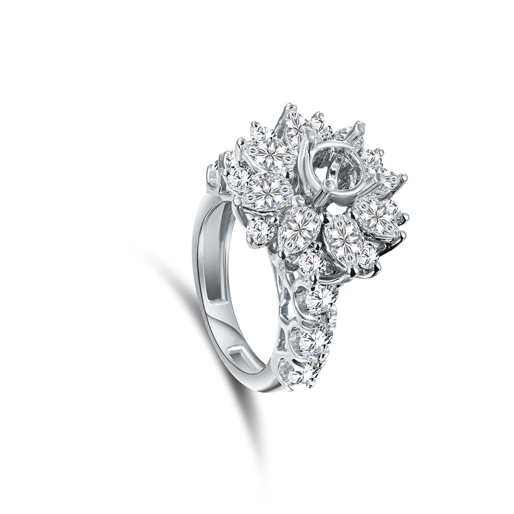 18K Diamond White gold Twins - E-T612X