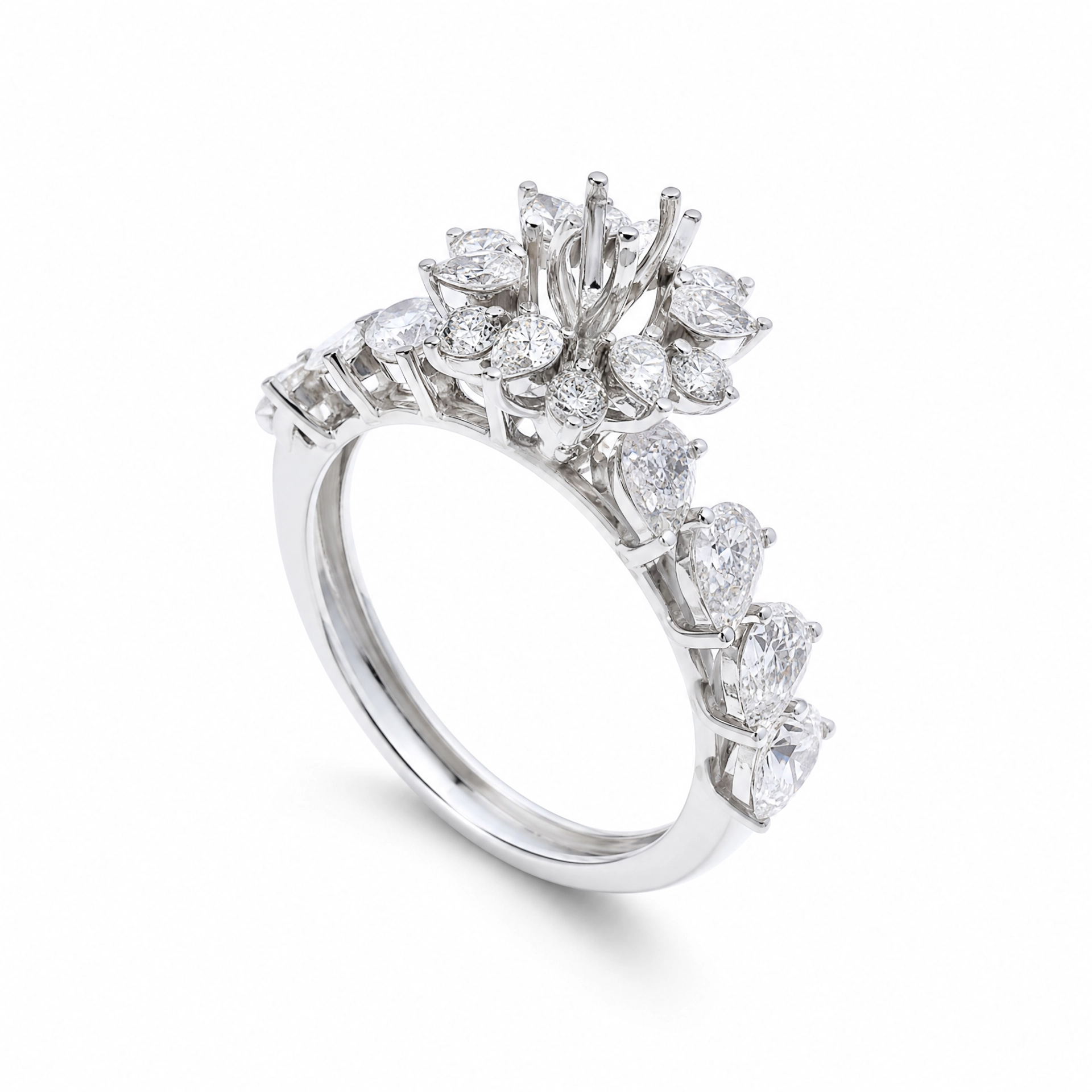 18K Diamond White gold Twins -E-T868X