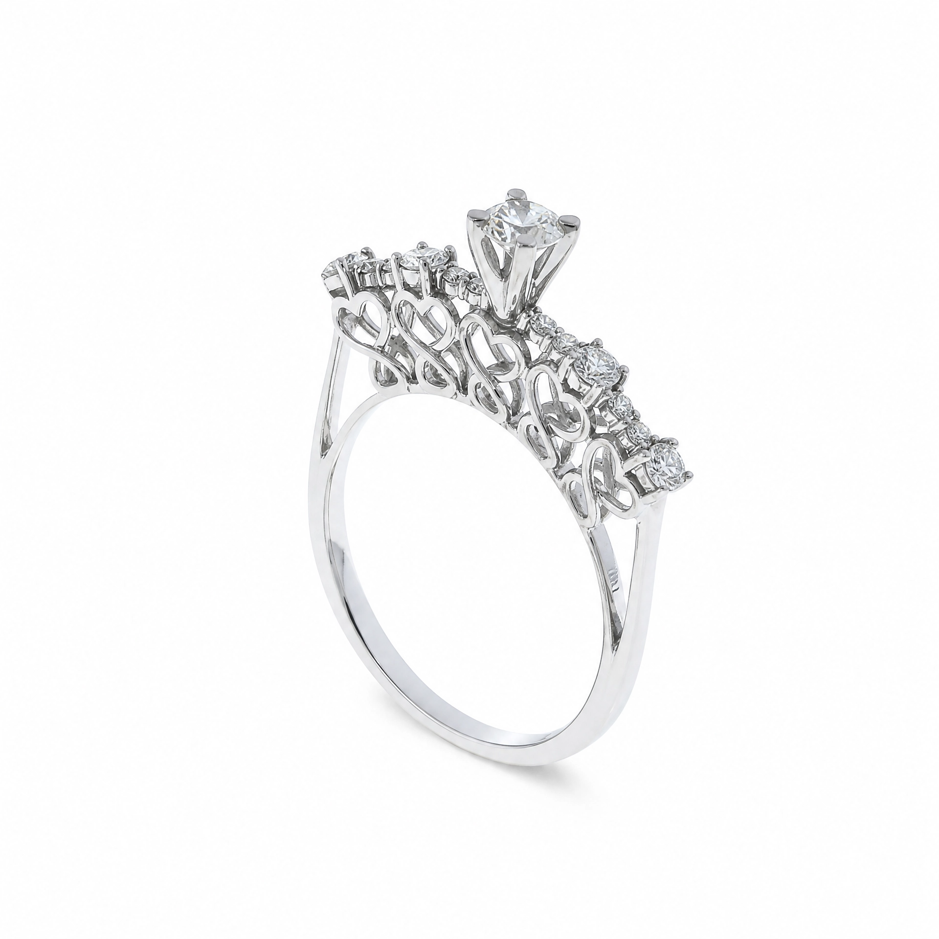 18K Diamond White gold Twins -E-T902SB