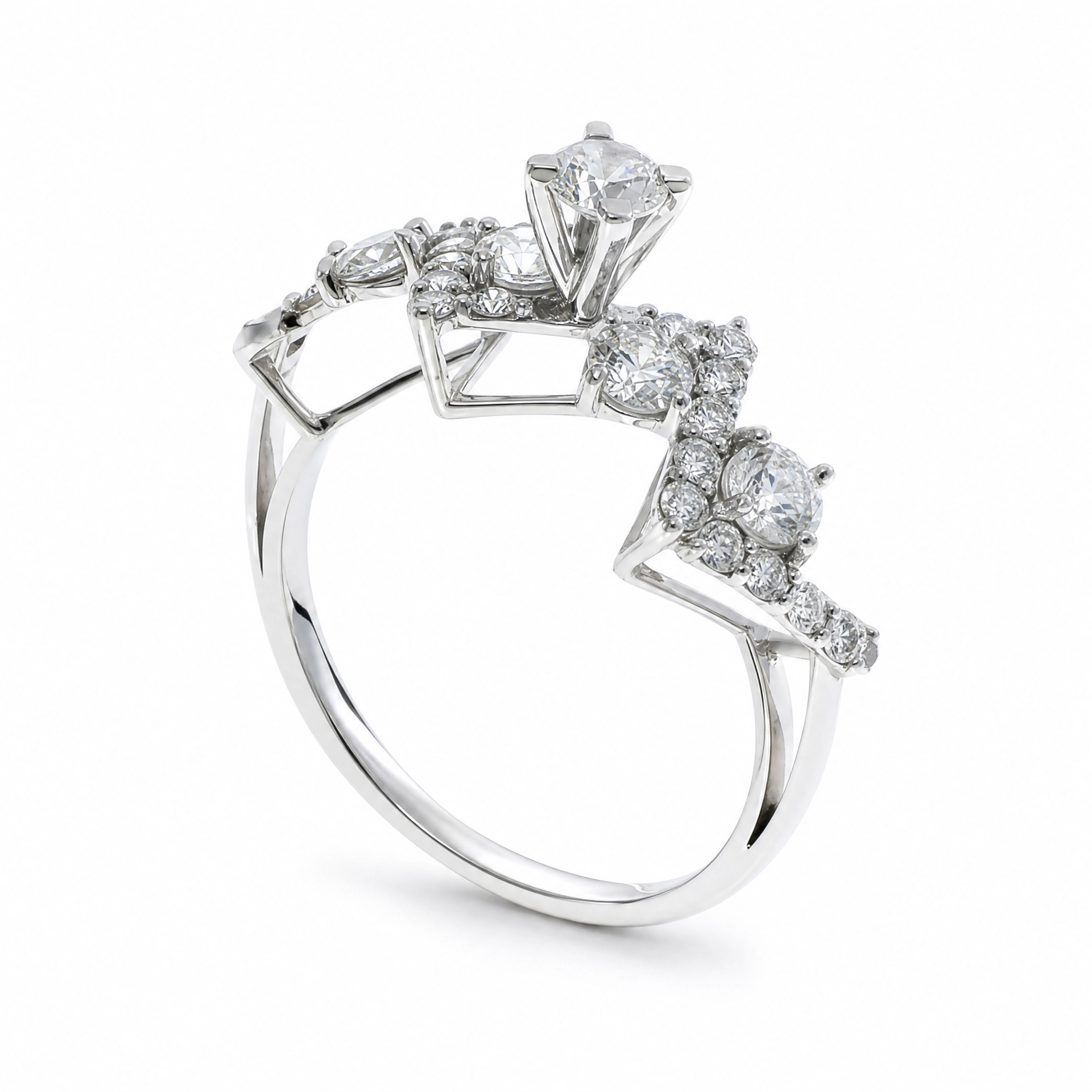 18K Diamond White gold Twins -E-T909X
