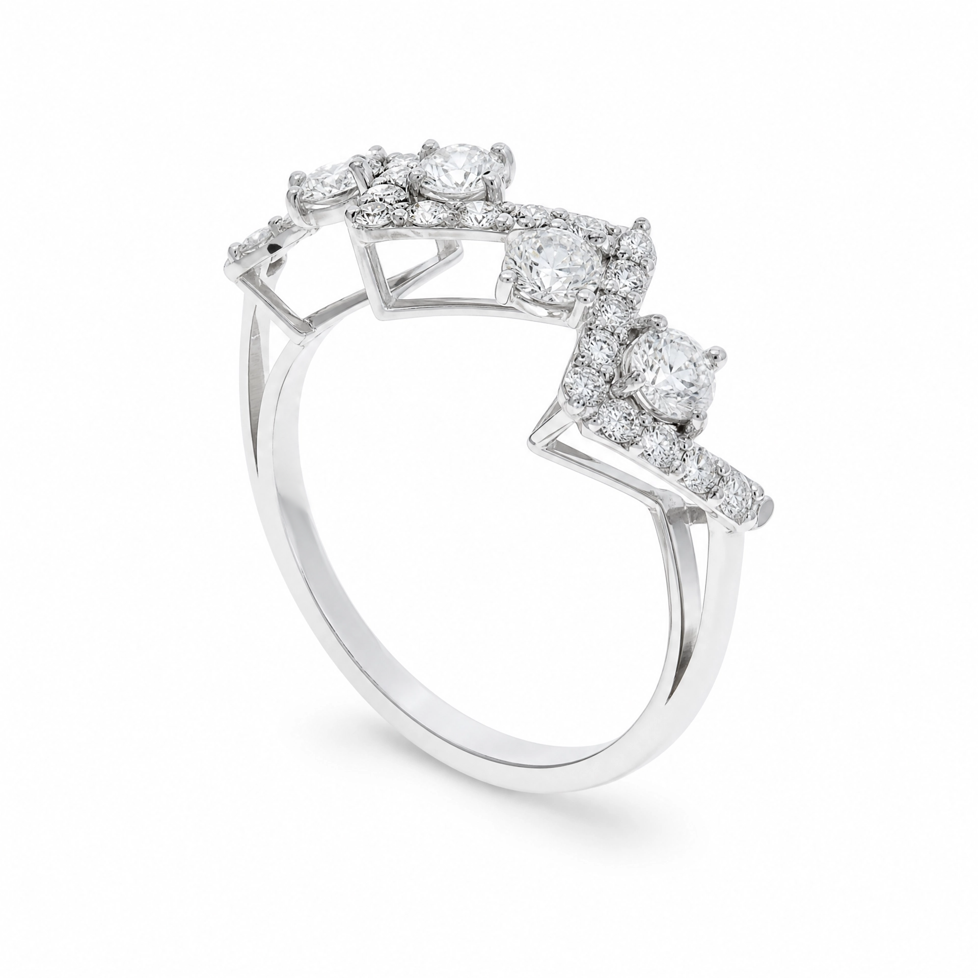 18K Diamond White gold Twins -E-T909XW