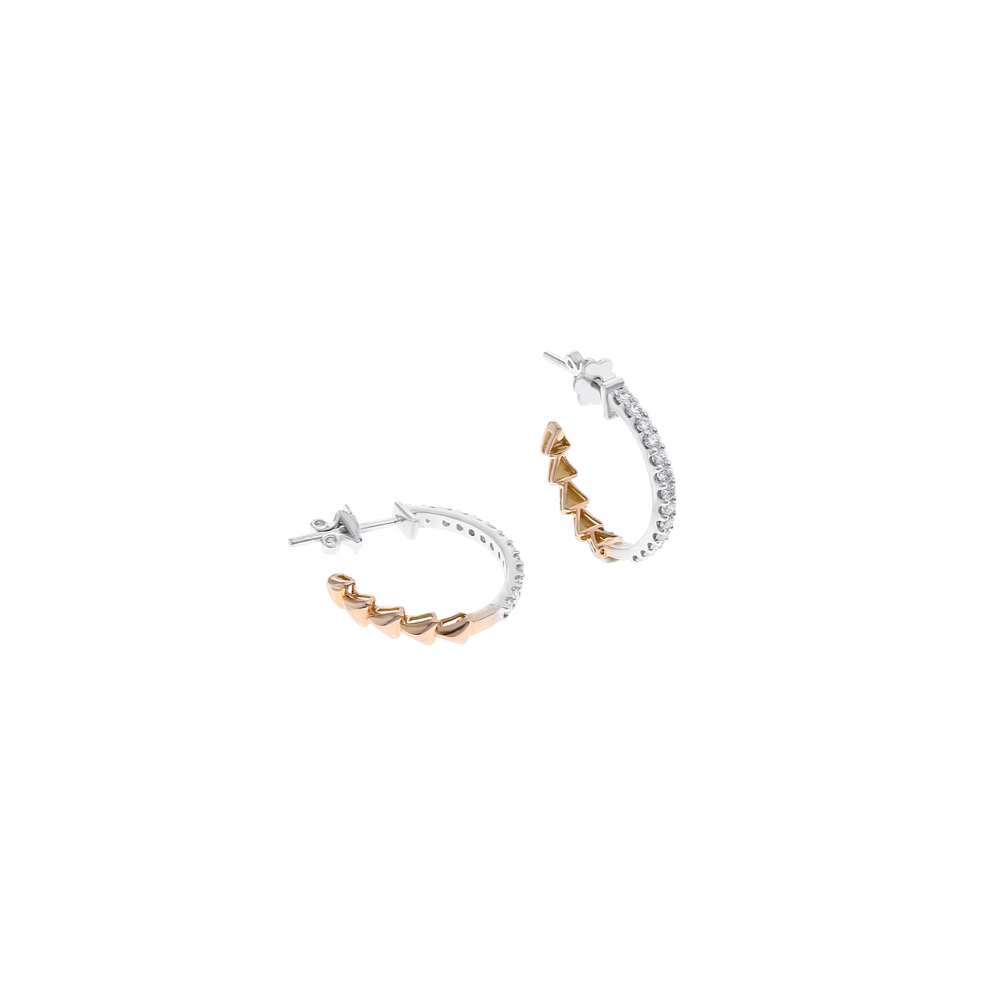 18K Rose Gold Diamond Earrings -E-TP017E