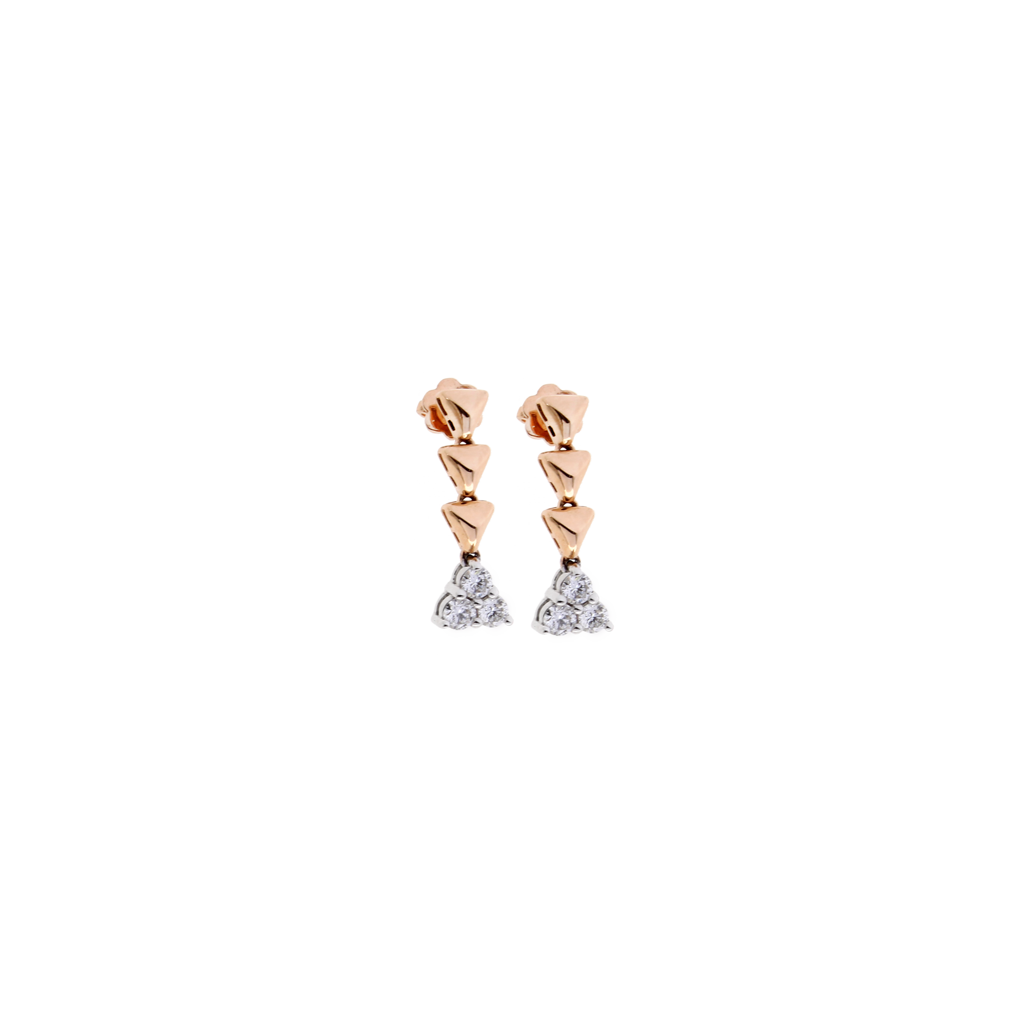 18K Rose Gold Diamond Earrings E-TP023N