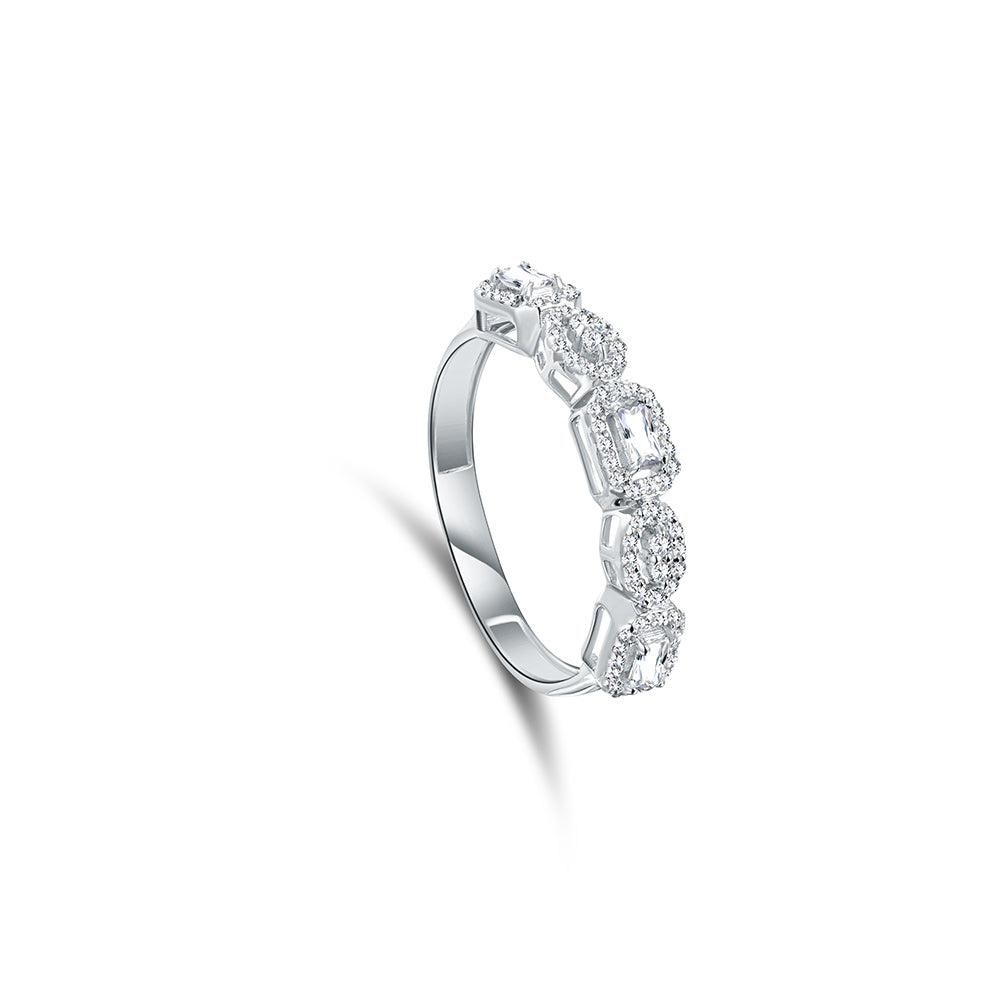 18K Diamond White gold Twins - E-TW084S