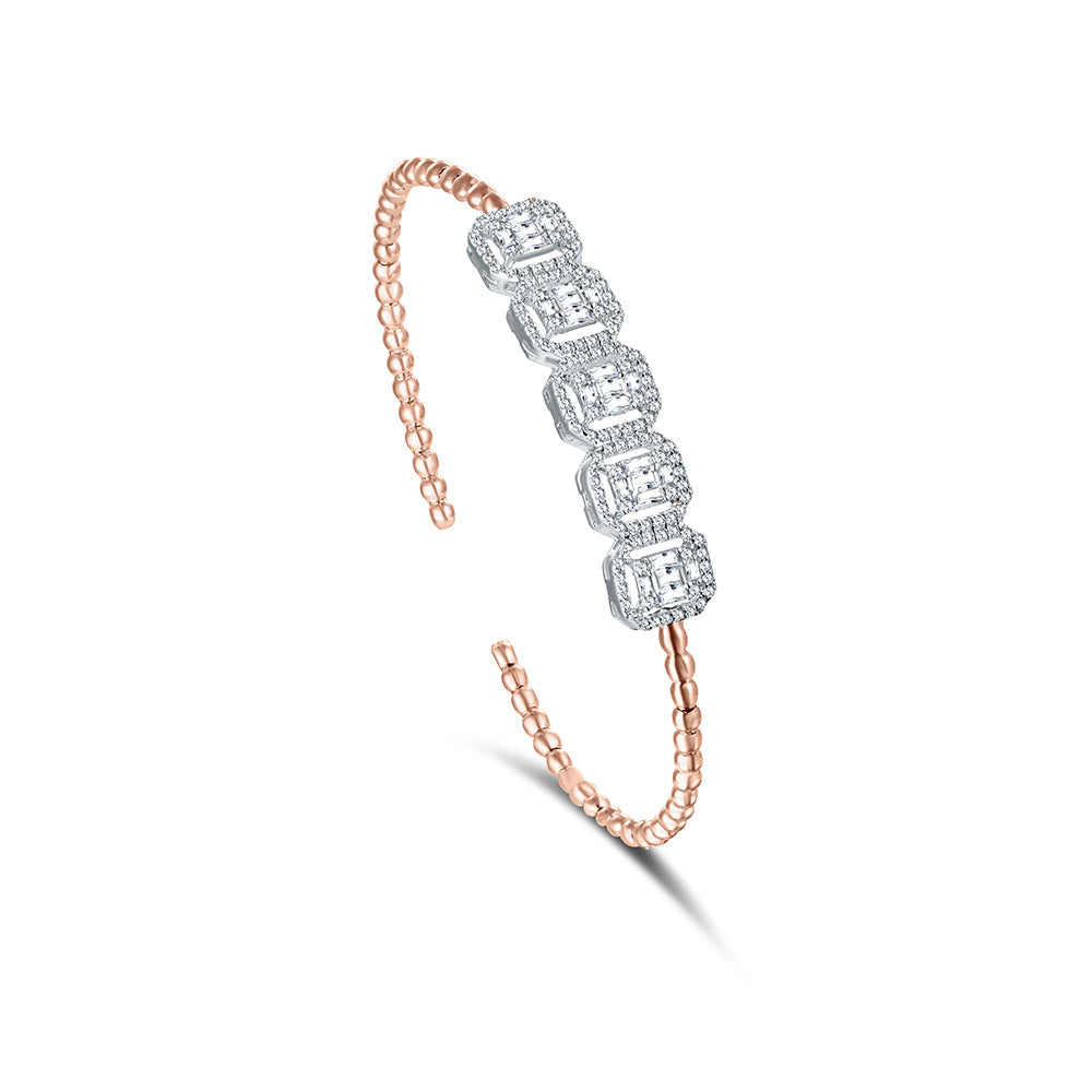 18K Rose gold Diamond Bangle - HB10