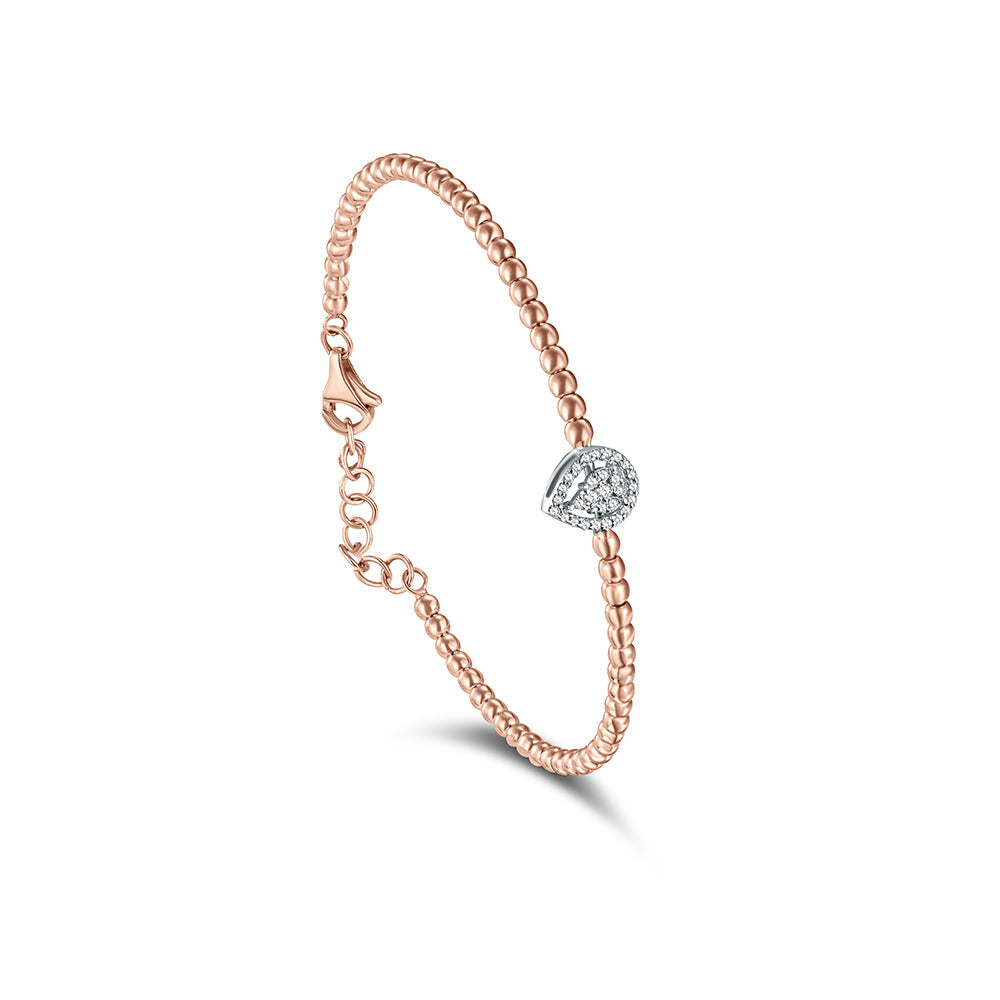 18K Rose gold Diamond Bangle - HB120