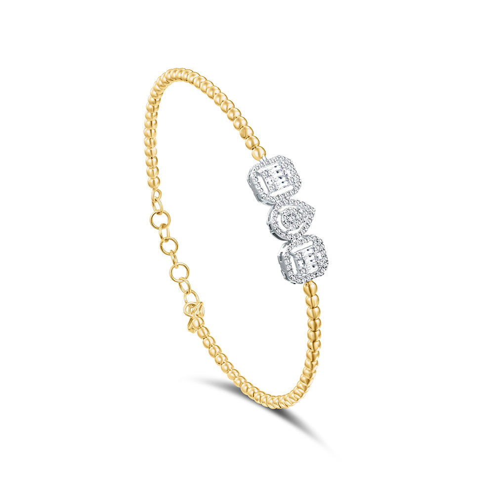 18K Yellow gold Diamond Bangle - HB185