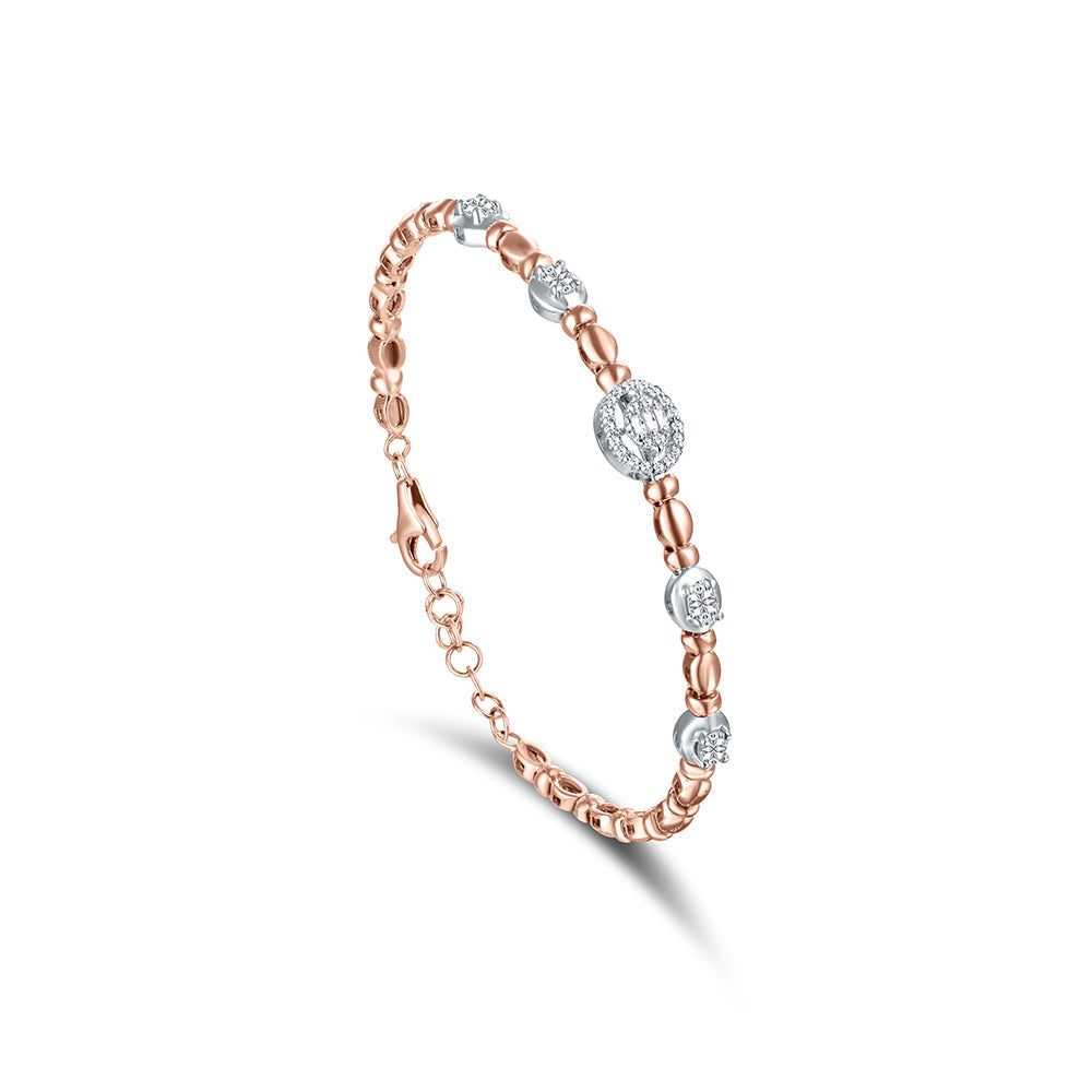18K Rose gold Diamond Bangle - HB188