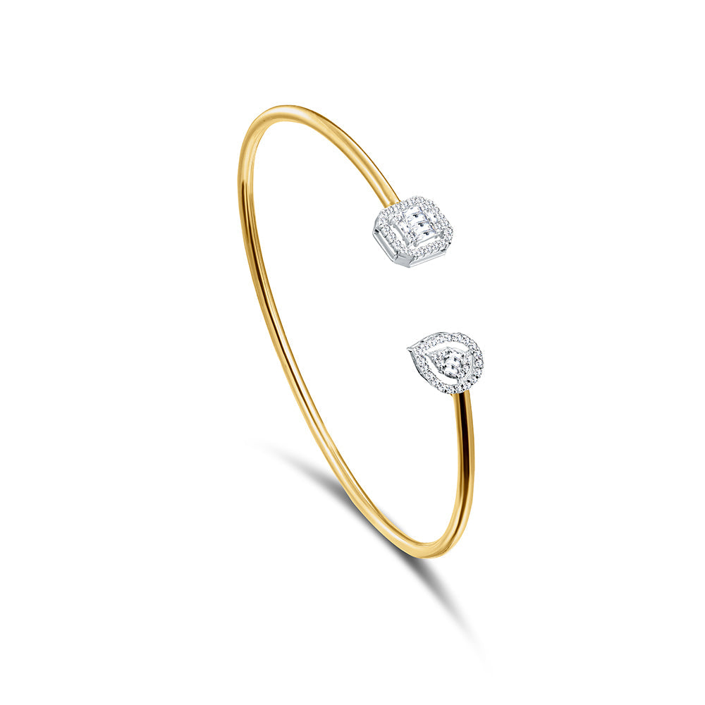 18K Yellow gold Diamond Bangle - HB201