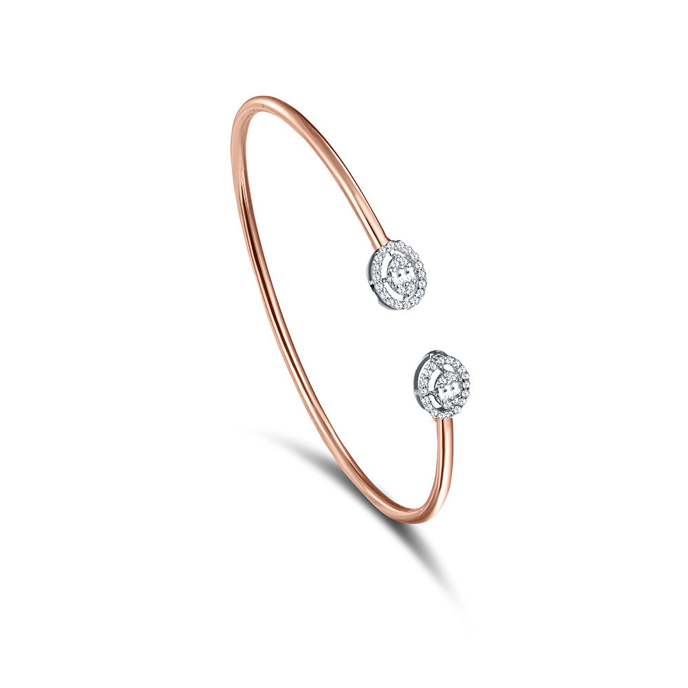 18K Rose gold Diamond Bangle - HB202