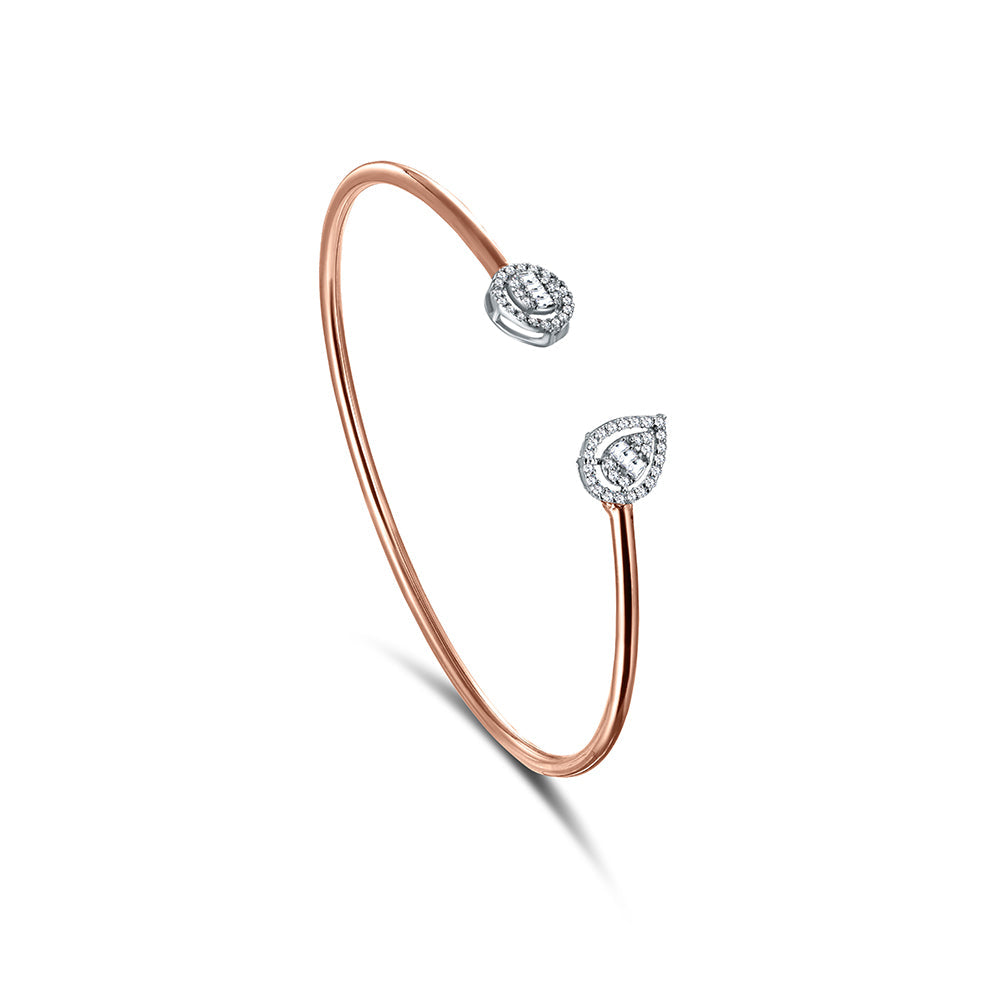 18K Rose gold Diamond Bangle - HB203