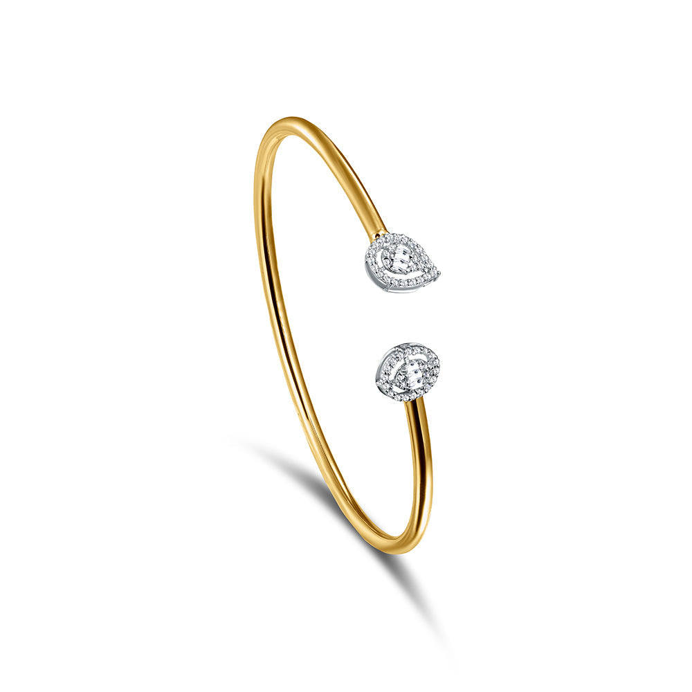 18K Yellow gold Diamond Bangle - HB205