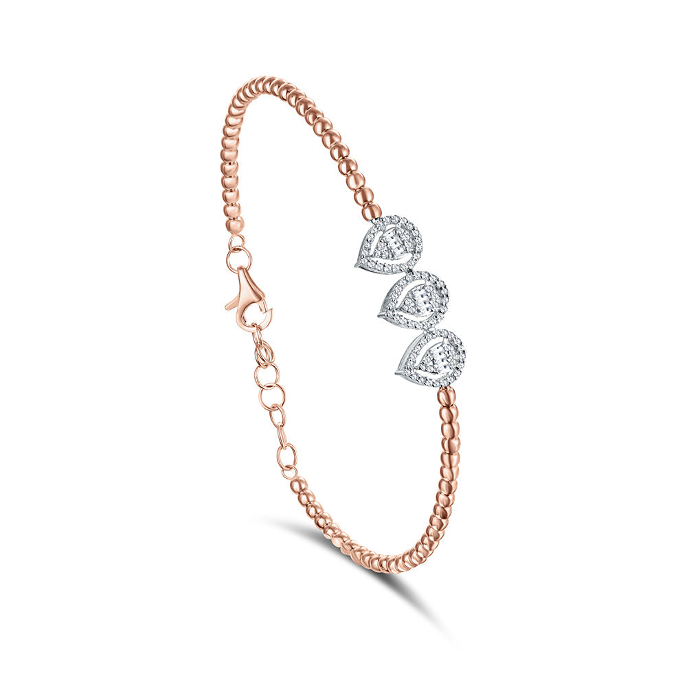 18K Rose gold Diamond Bangle - HB206