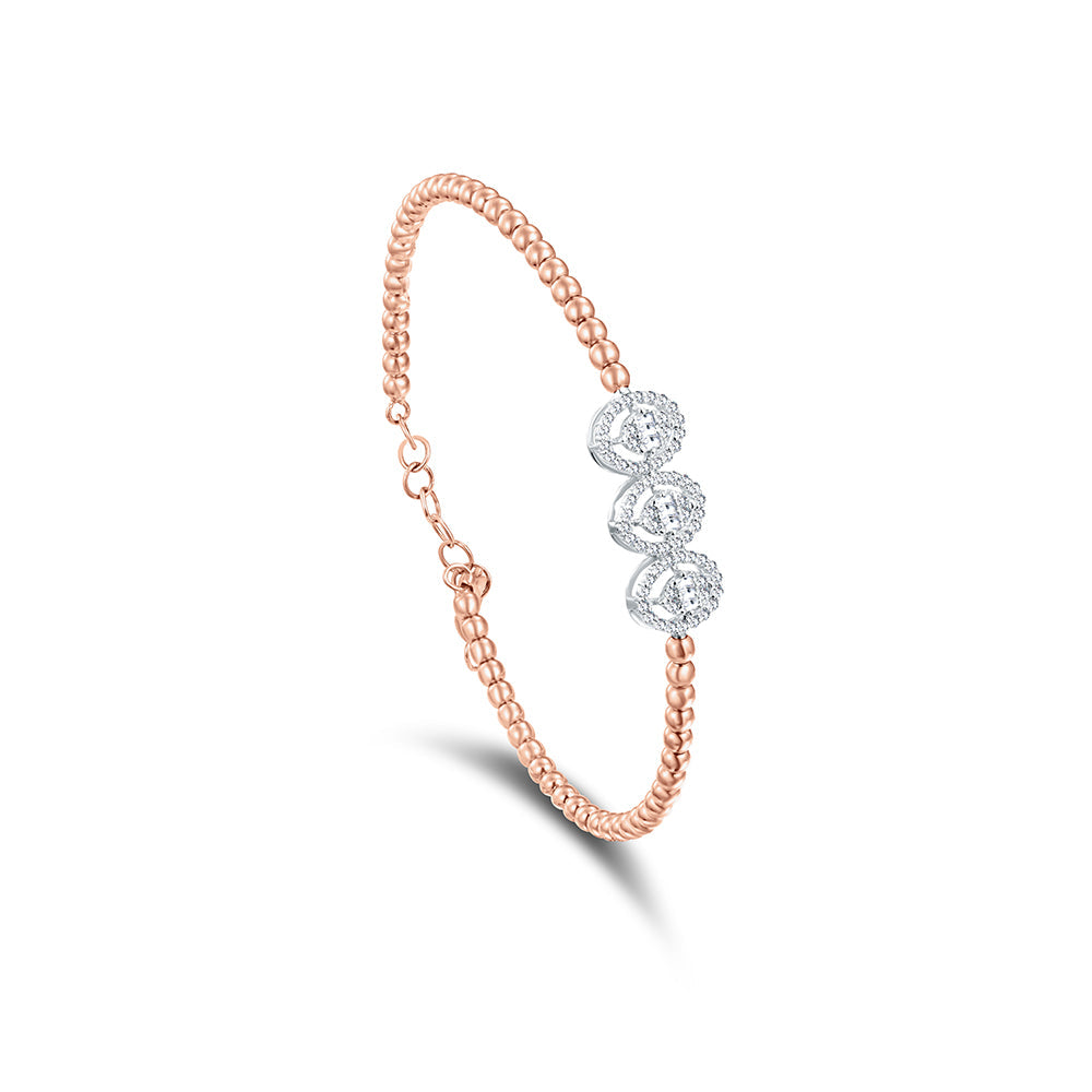 18K Rose gold Diamond Bangle - HB208