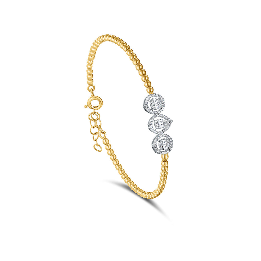 18K Yellow gold Diamond Bangle - HB209