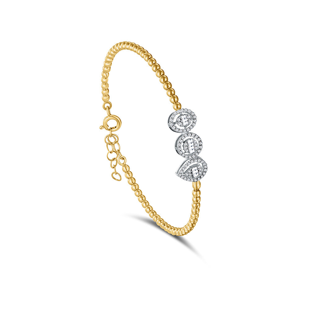 18K Yellow gold Diamond Bangle - HB212
