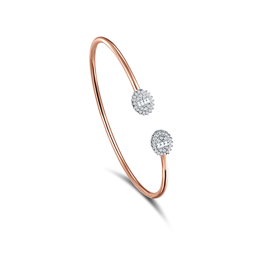 18K Rose gold Diamond Bangle - HB213