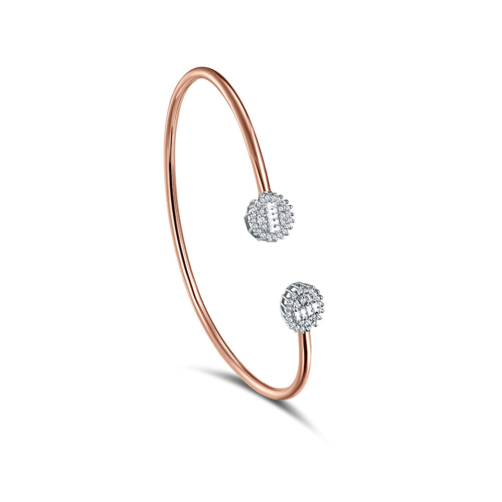 18K Rose gold Diamond Bangle - HB215