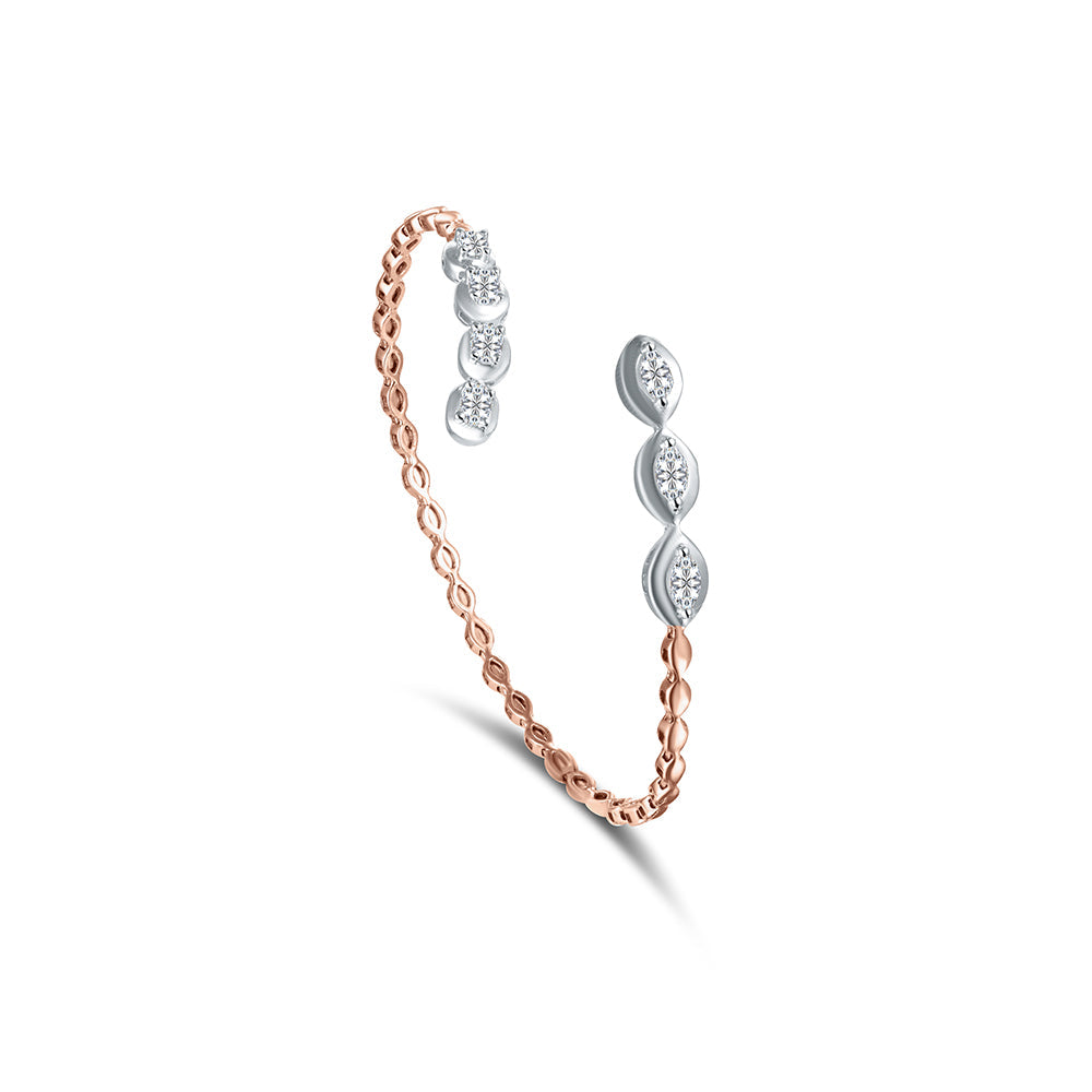 18K White gold Diamond Bangle - HB222