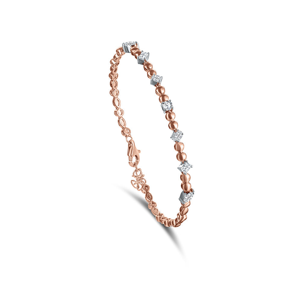18K Rose gold Diamond Bangle - HB245