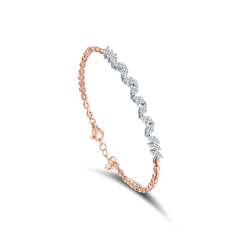 18K Rose gold Diamond Bangle - HB247