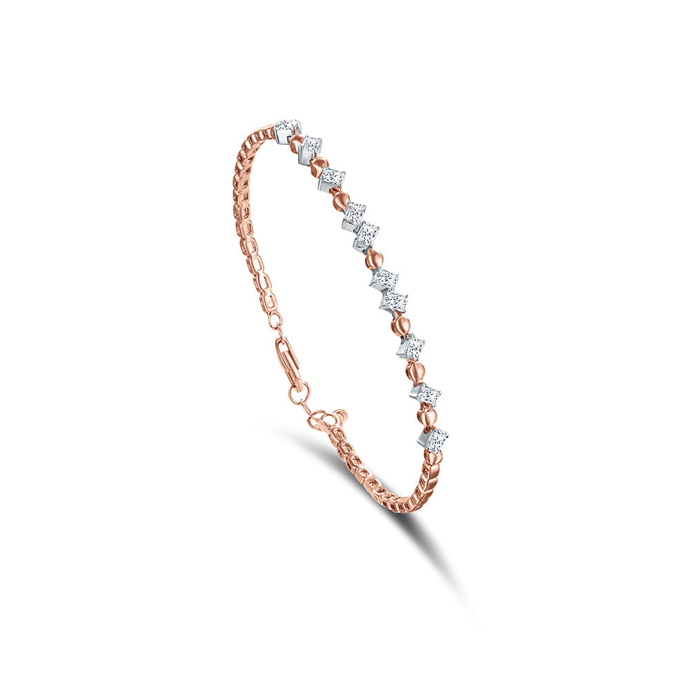 18K Rose gold Diamond Bangle - HB248