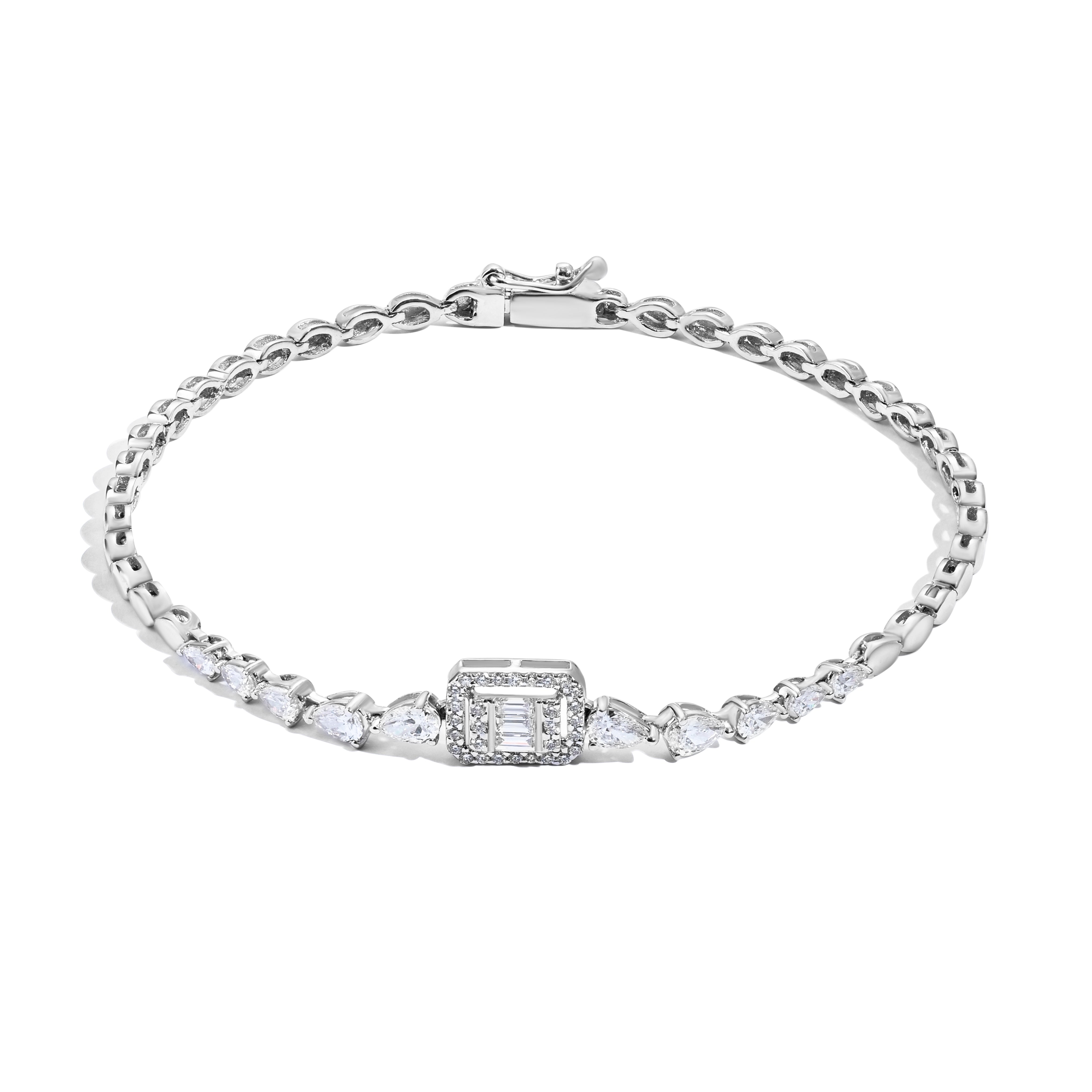 18K White gold Diamond Bracelets - HB336