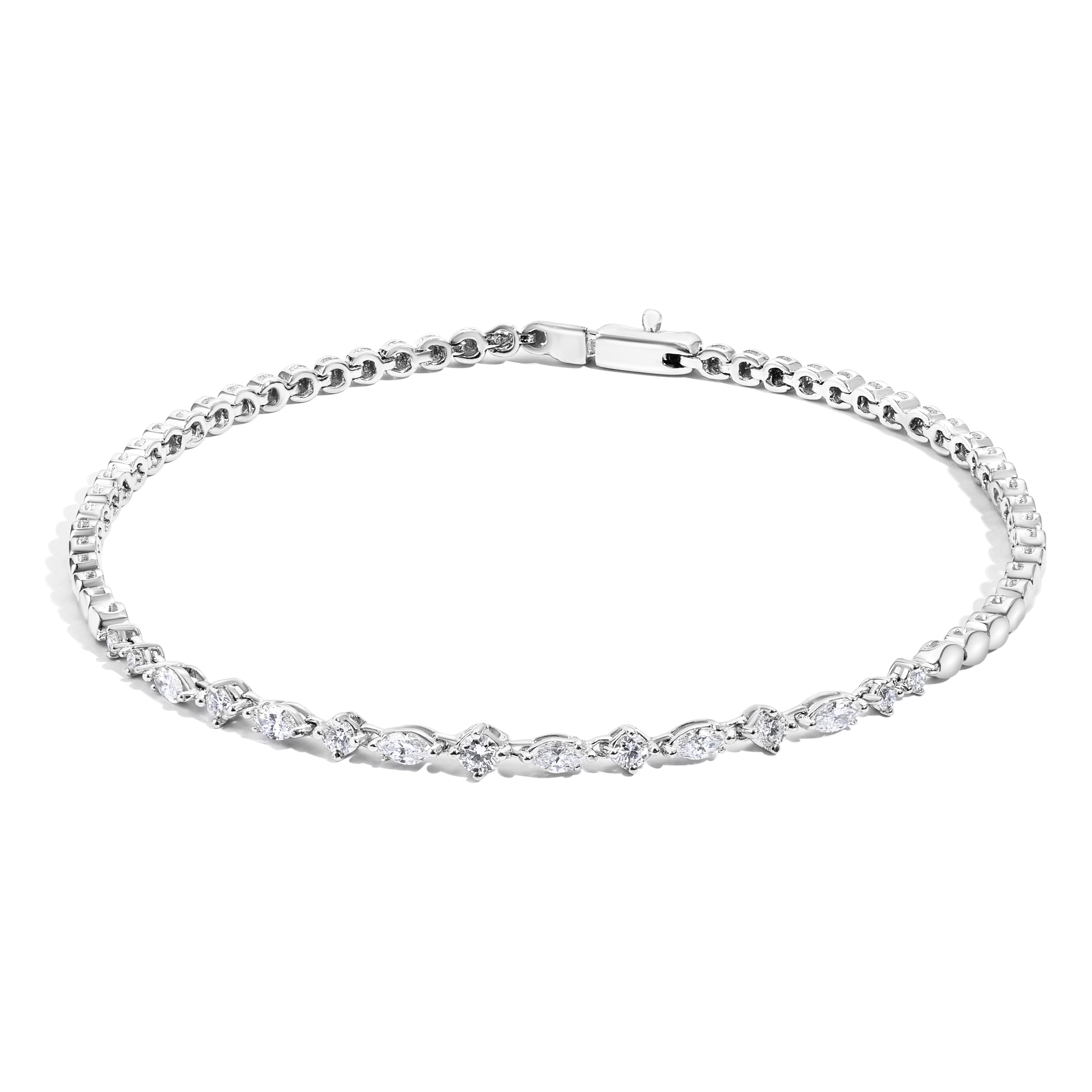 18K White gold Diamond Bracelets - HB337