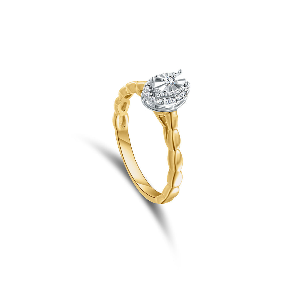 18K Yellow gold Diamond Ring - HH004RM