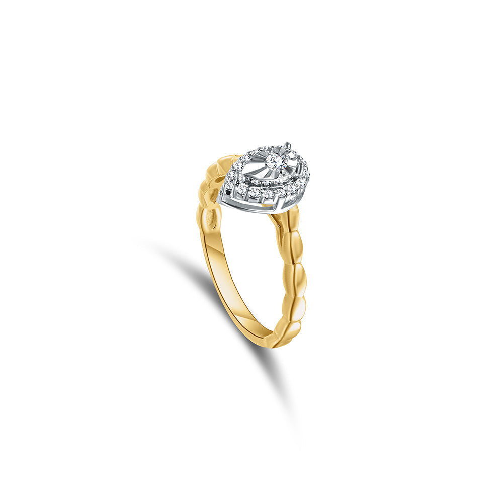 18K Yellow gold Diamond Ring - HH006R